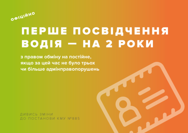 Відтепер посвідчення водія видаватимуть на два роки
