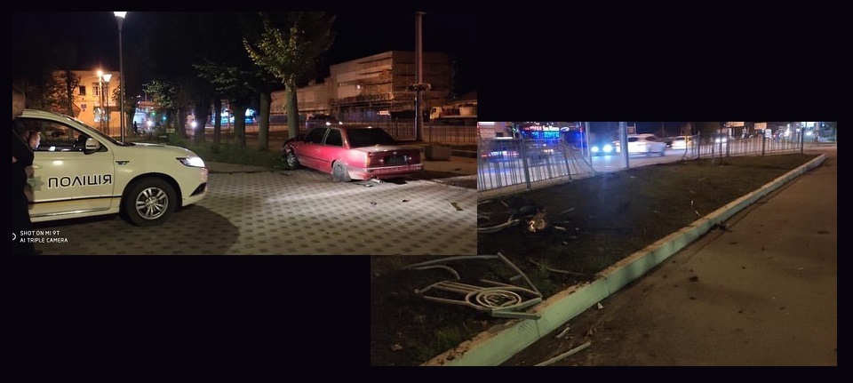 ДТП з потерпілим: BMW влетів у паркан і дерево в Старому центрі. ФОТО, ВІДЕО ДТП 14.10.2020
