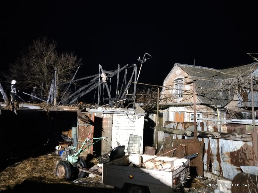 Пожежа господарча будівля Калита, 31.03.2021, Фото - ДСНС