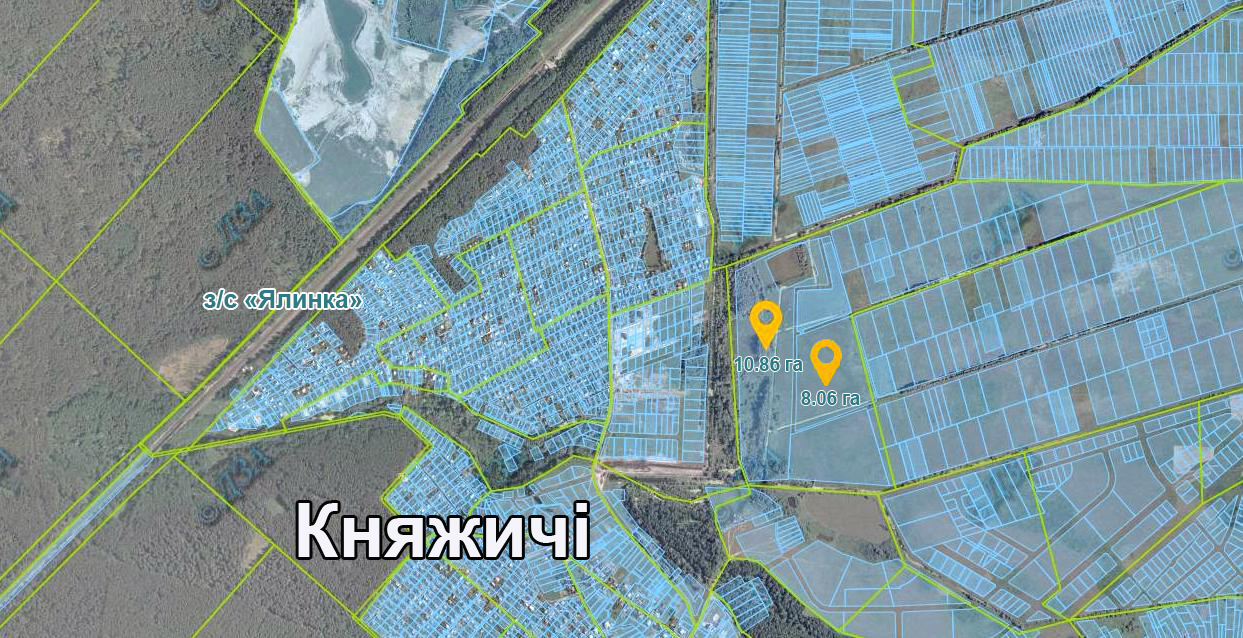 Зелельні ділянки в Княжичах, 18 га