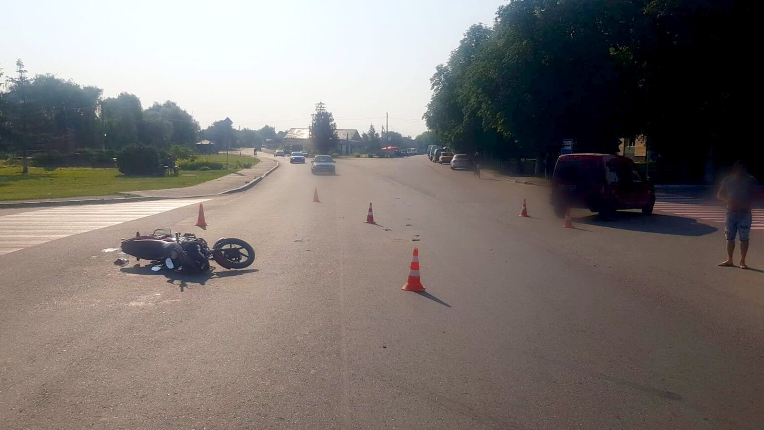ДТП в Требухові за участі мотоцикліста, фото - поліція