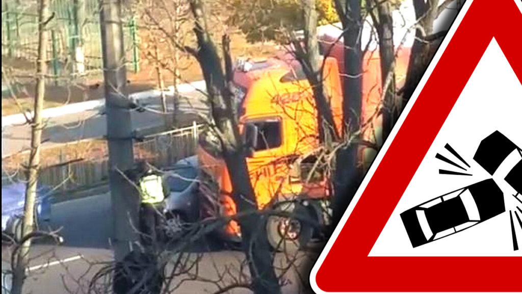 У Броварах на Розвилці не розминувся легковик із вантажівкою. ВІДЕО
